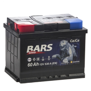 Аккумулятор легковой Bars Silver 60 а/ч 530А Прямая полярность