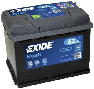 Аккумулятор легковой Exide Excell EB621 62 а/ч 540А Прямая полярность