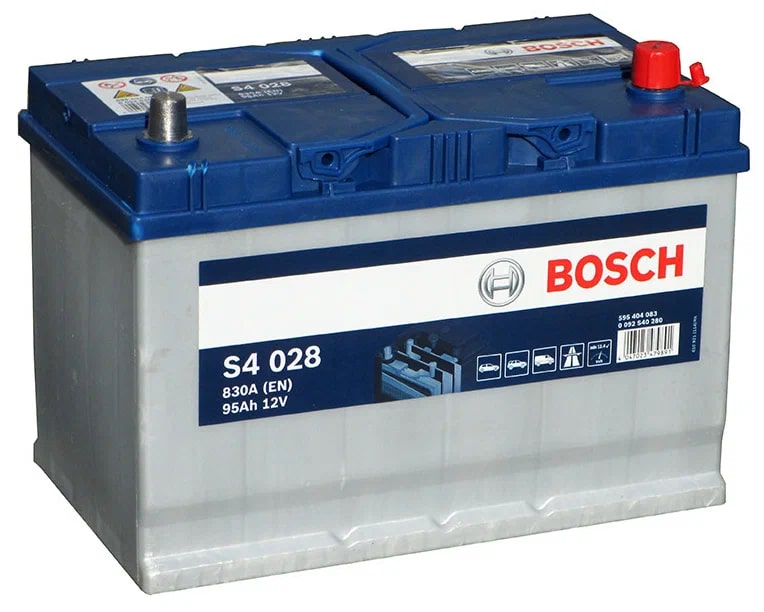 Батарея аккумуляторная Bosch 0092S40280 95А/ч 830А обратная полярн. выносные (Азия) клеммы