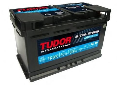 Батарея аккумуляторная TUDOR TK800 80А/ч 800А обратная полярн. стандартные (Европа) клеммы