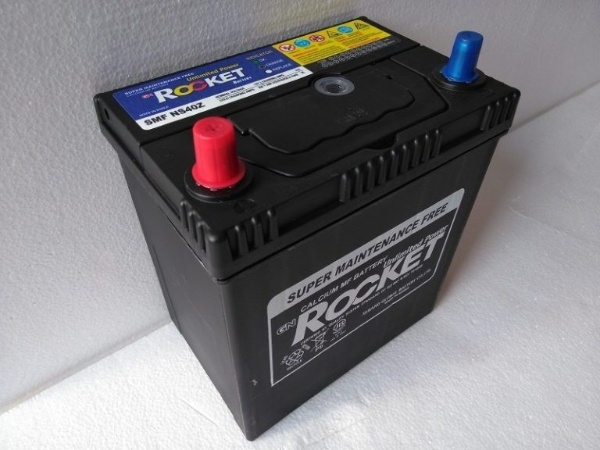 Батарея аккумуляторная ROCKET SMF42B19R 40А/ч 340А прямая полярн. тонкие вынос. (Азия) клеммы