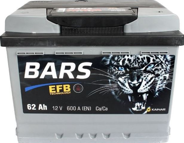Аккумулятор BARS EFB 6СТ-62 пп 62 Ач 600 А 242х175х190 EFB [L2X]