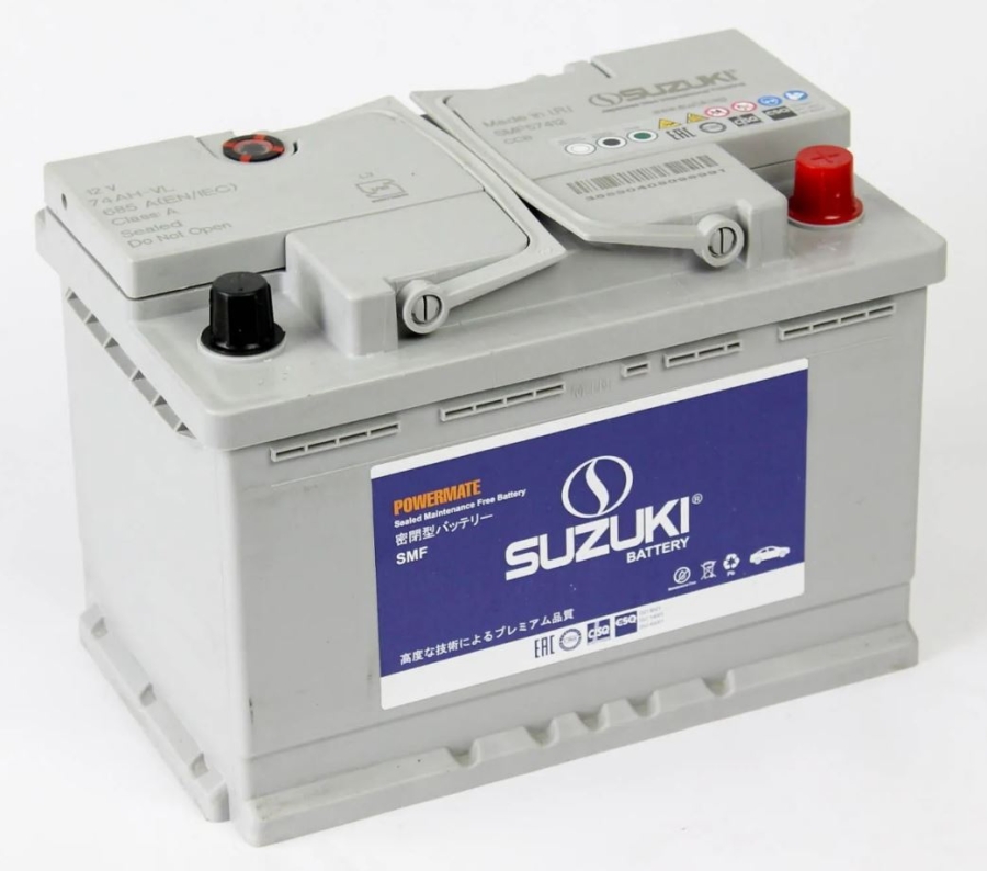 Батарея аккумуляторная SUZUKI 57412 74А/ч 685А обратная полярн. стандартные (Европа) клеммы