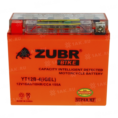 Аккумуляторная батарея ZUBR 10 Ah YT12B-4 (iGEL)
