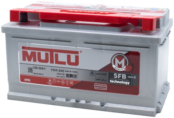 Батарея аккумуляторная Mutlu LB485080A 85А/ч 800А 12В обратная полярн. стандартные клеммы