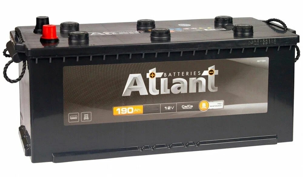 Аккумулятор ATLANT Black ABT1904F пп 190 Ач 1100 А 513х223х223 конус борт [D5(Тип B)]