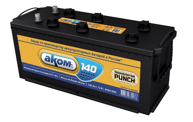 Аккумулятор Аком 6СТ-140.4 пп 140 Ач 950 А 513х189х215 конус [D4(Тип A)] 4607034730161