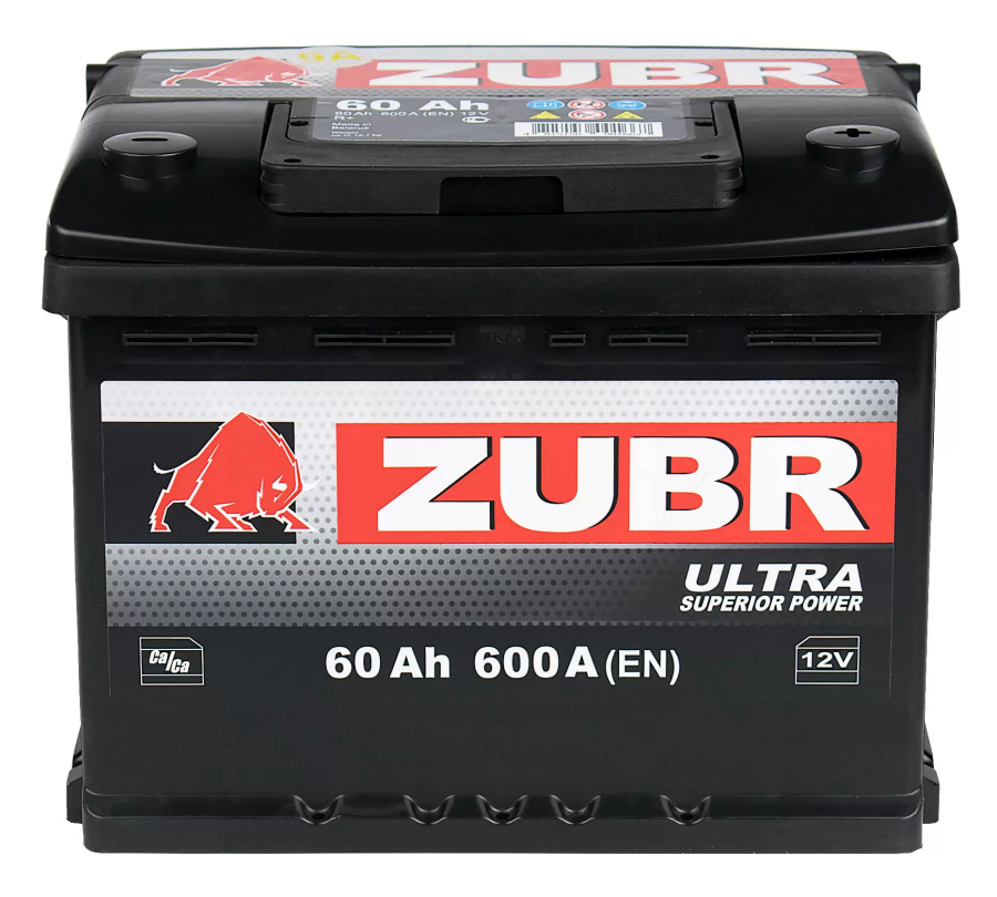 АККУМУЛЯТОР АВТОМОБИЛЬНЫЙ ZUBR ULTRA 62 AH 600 A ОП (НИЗКИЙ)