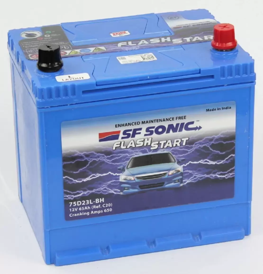 АККУМУЛЯТОР АВТОМОБИЛЬНЫЙ SF SONIC 75D23L 65 AH 650A ОП (232X173X225) D23L