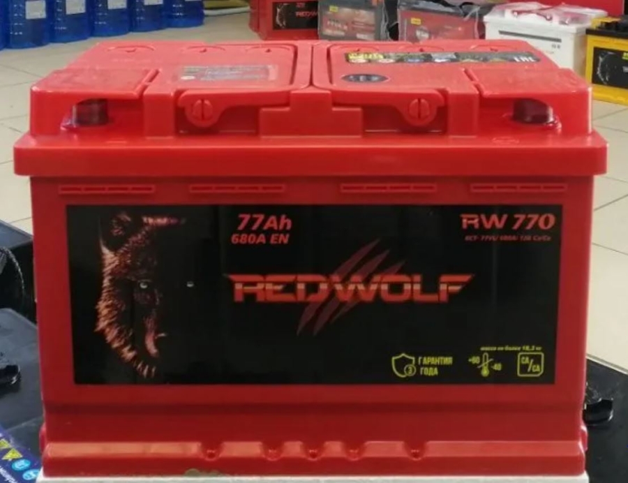 Автомобильный аккумулятор Red Wolf 77 оп 680А