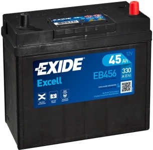 Аккумулятор легковой Exide Excell EB456 45 а/ч 330А ASIA Обратная полярность